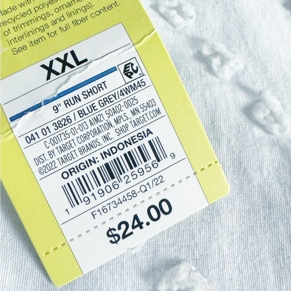 NWT All in Motion All in Men's Lined Run Shorts 9" Gym Running Blue Grey XXL 2XL - Picture 12 of 12